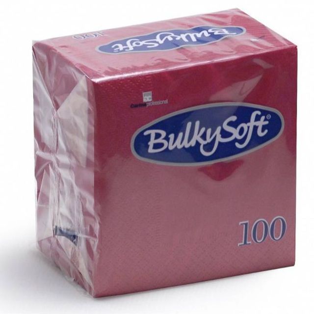 BulkySoft Table Top Servietten 100% Zellstoff 2-lagig 1/4-Falz bordeaux