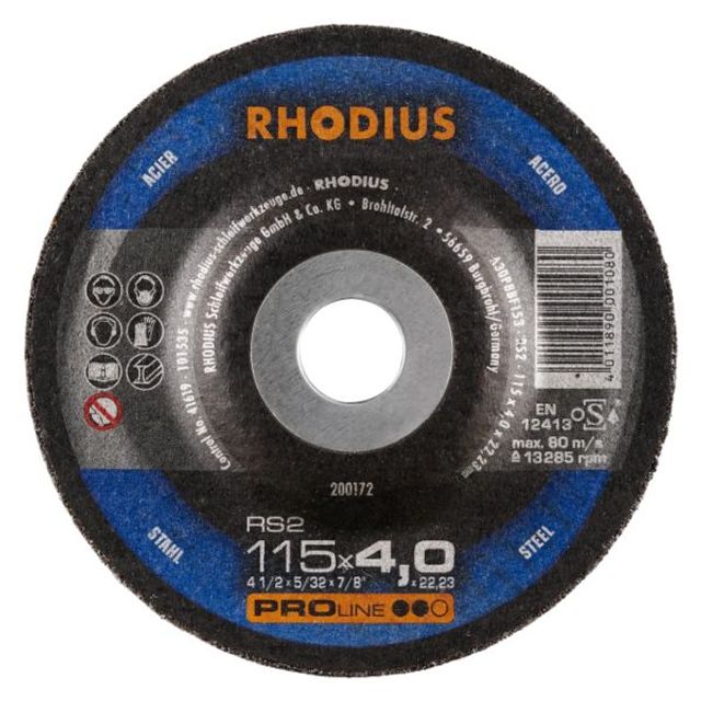 RHODIUS RS2 Schruppscheibe 115×4.0x22.23mm Stahl