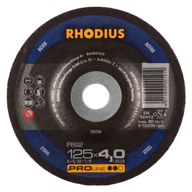 RHODIUS RS2 Schruppscheibe 125 x 4,0 x 22,23mm Stahl