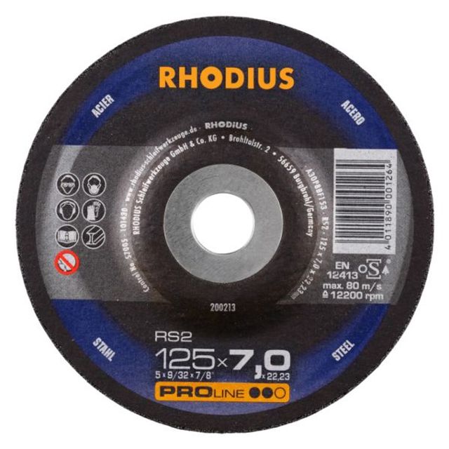RHODIUS RS2 Schruppscheibe 125 x 7,0 x 22,23mm Stahl