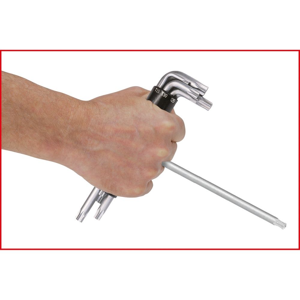 3 in 1 Torx-Winkelstiftschlüssel-Satz lang 8-tlg, Bild 4
