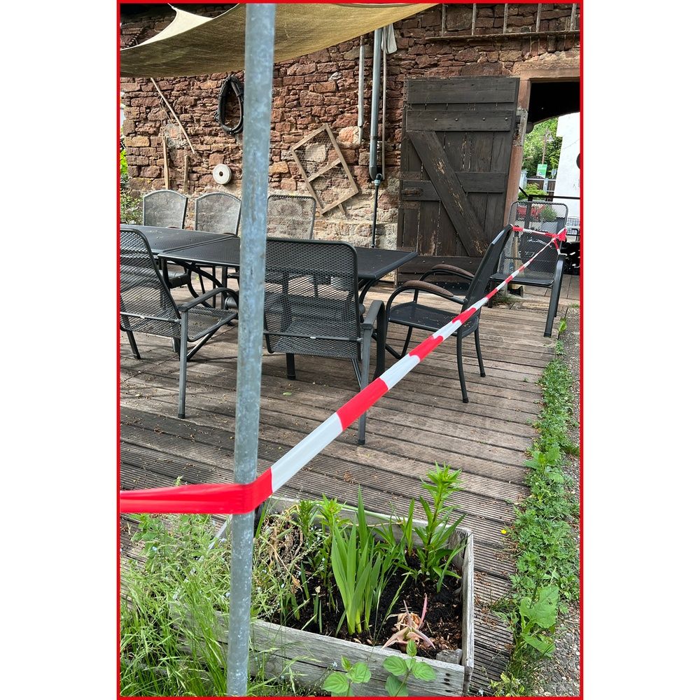 Folien-Absperrband rot/weiss schraffiert, Bild 5