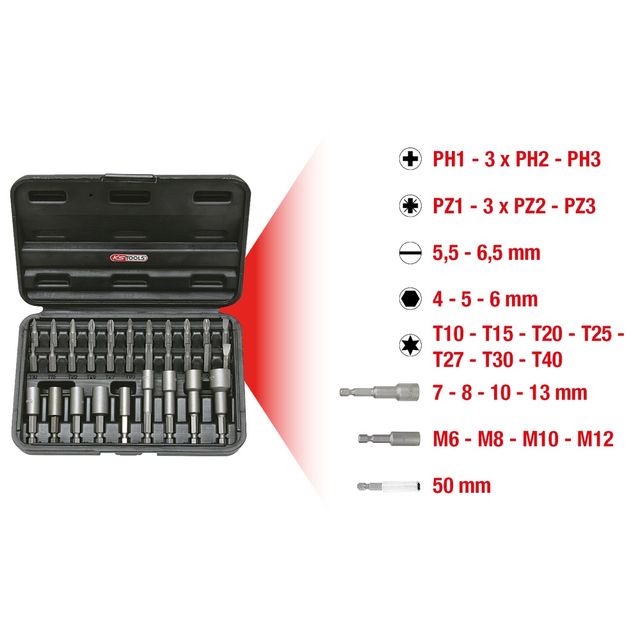 1/4" Bit- und Einschraubwerkzeug-Satz, 31-tlg