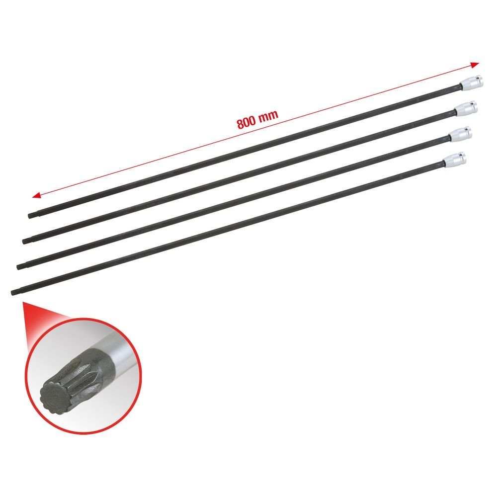 1/2" Antriebswellen-Stecknuss-Satz Vielzahn, 4-tlg
