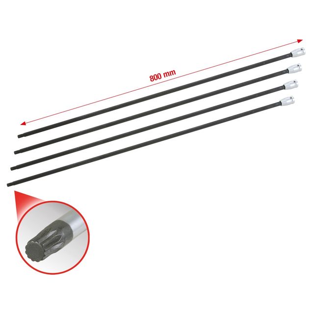1/2" Antriebswellen-Stecknuss-Satz Vielzahn, 4-tlg
