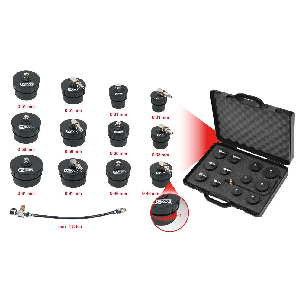 Turbolader-Bajonett-Ladeluft-System-Prüfkoffer-Satz, 13-tlg