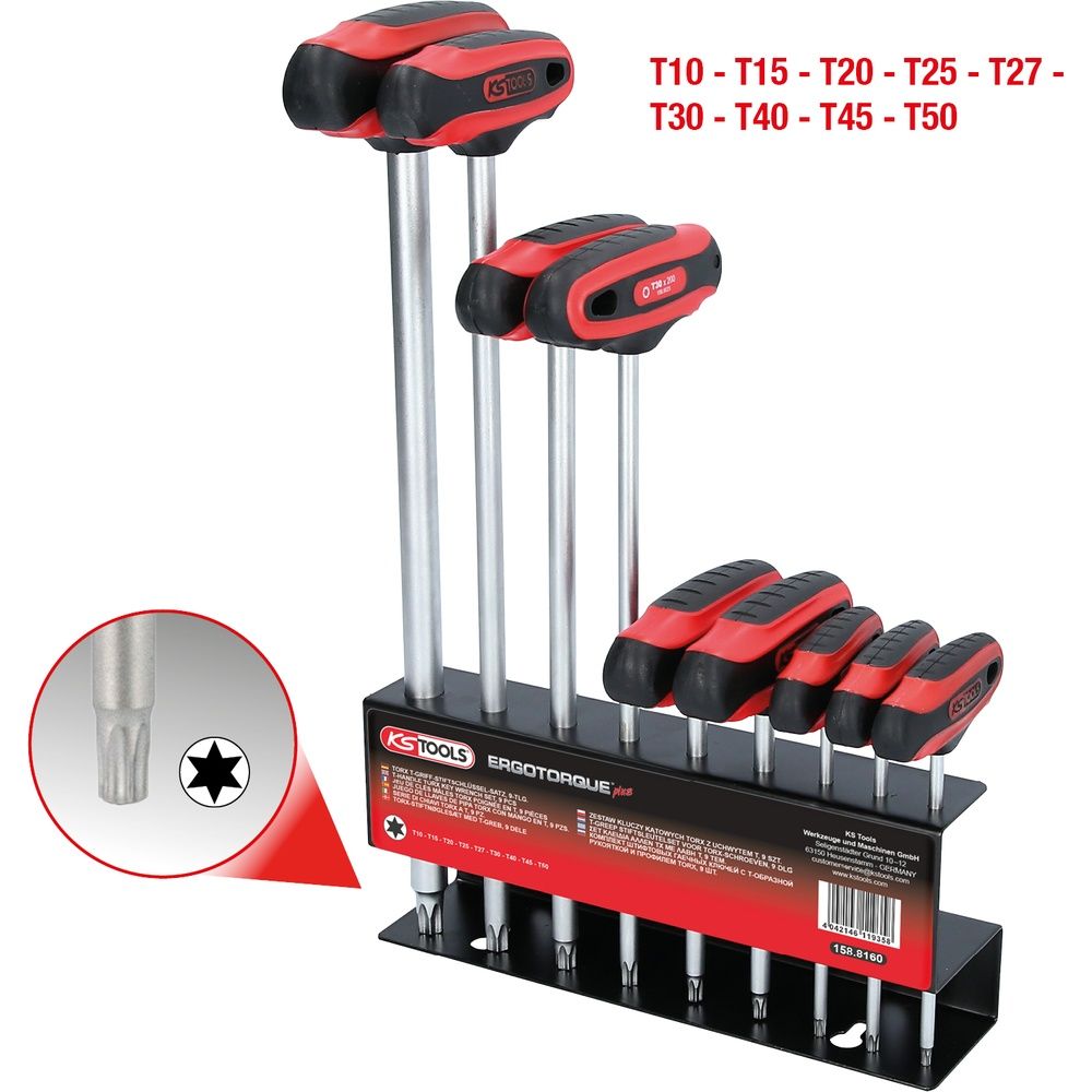 T-Griff-Torx-Winkelstiftschlüssel-Satz