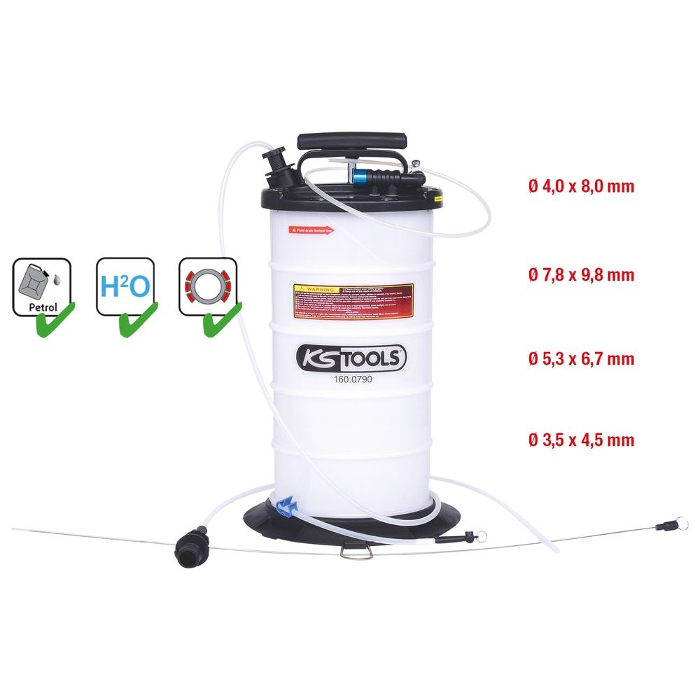 Vakuum-Absaugpumpe 9,5 Liter inklusive 4 Sonden