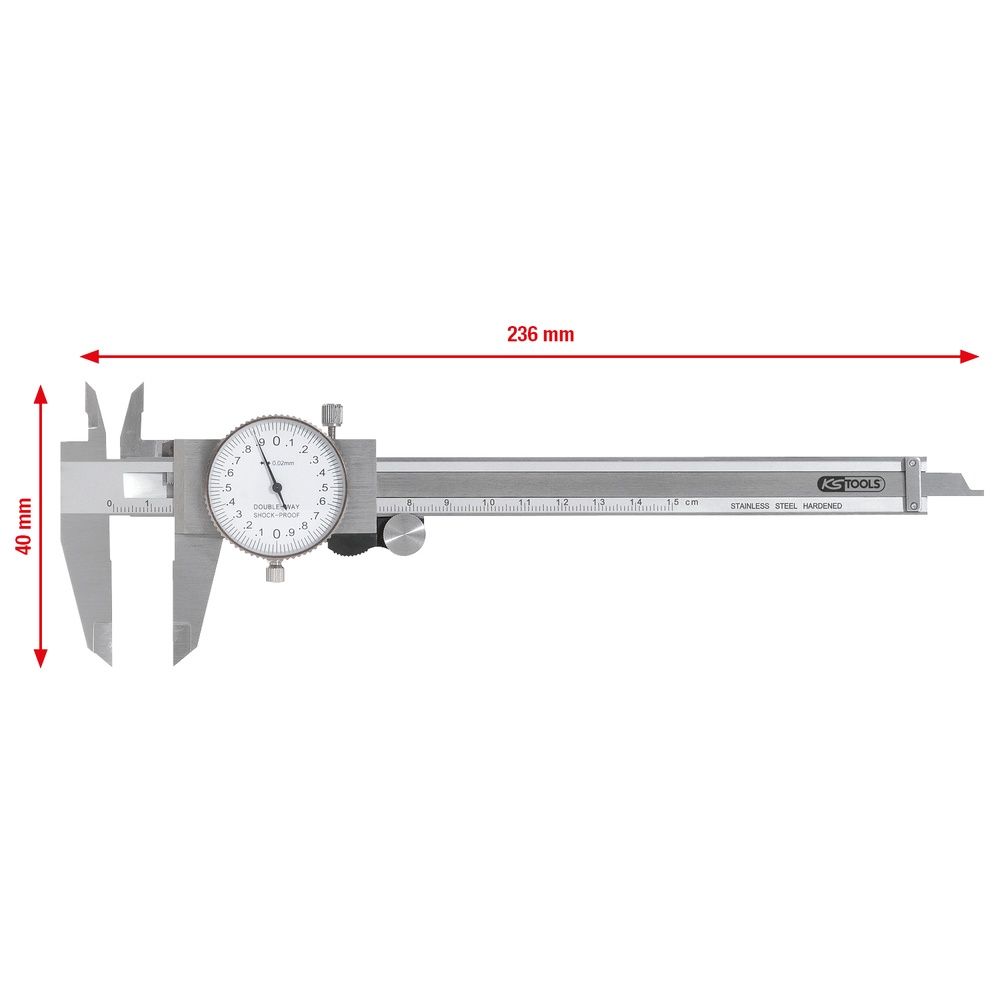 Uhren-Messschieber Messgenauigkeit +/-0,02
