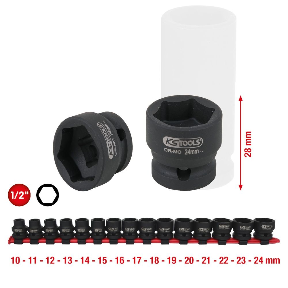 1/2" Sechskant-Kraft-Stecknuss-Satz