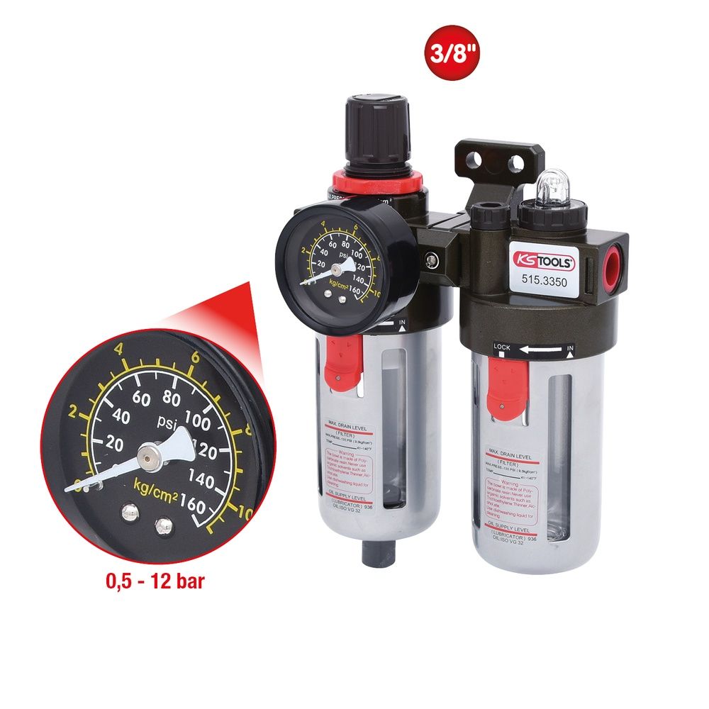 3/8" Druckluft-Wartungseinheit 0,5-12bar