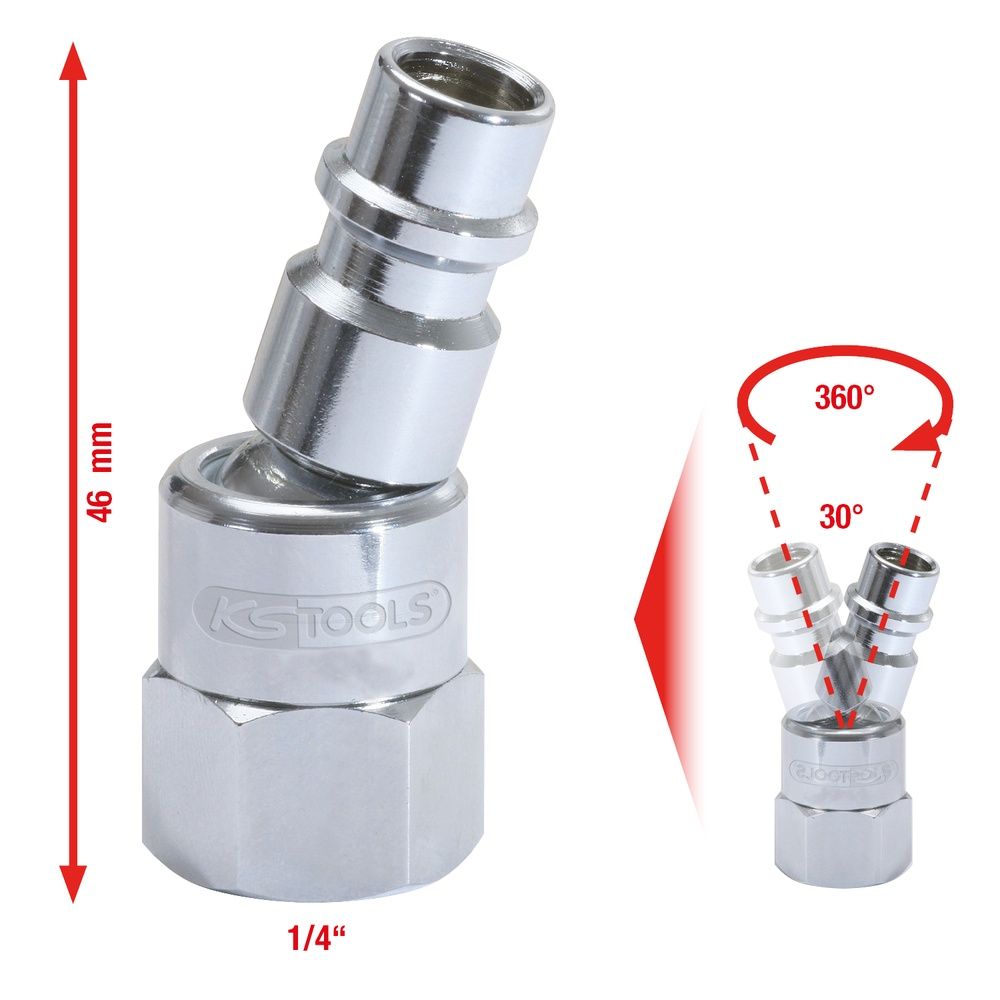 1/4" Metall-Kugelgelenk-Stecknippel