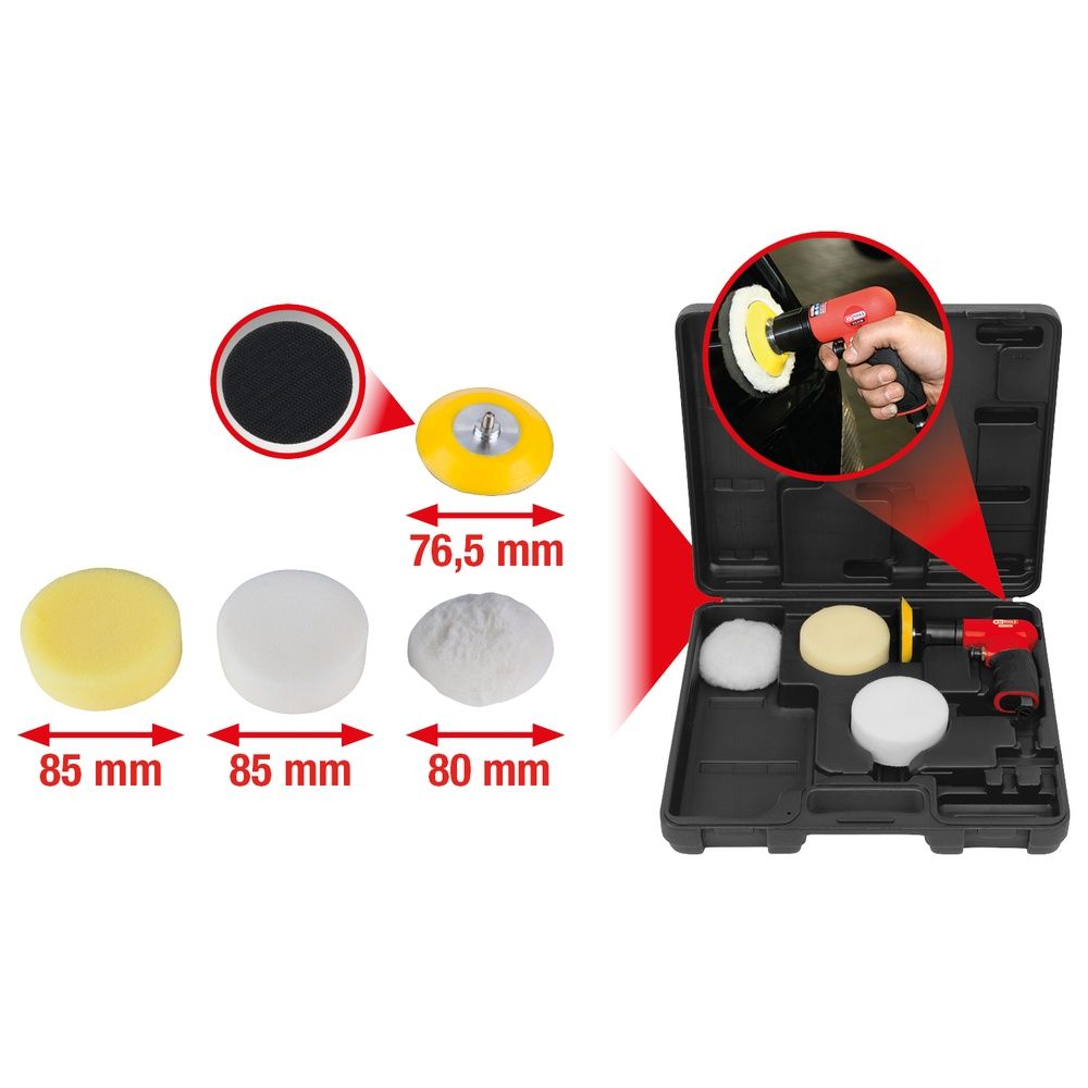 1/4" Mini-Druckluft-Polierer-Satz 5-tlg