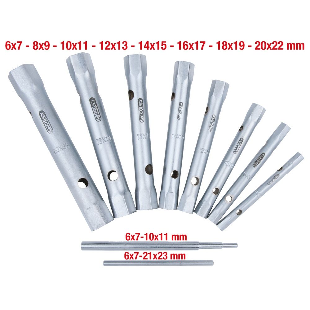 Rohrsteckschlüssel-Satz 10-tlg 6x7-20x22mm