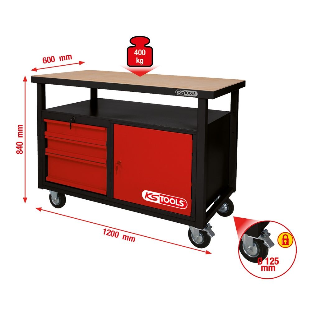 KS TOOLS Fahrbare Werkbank