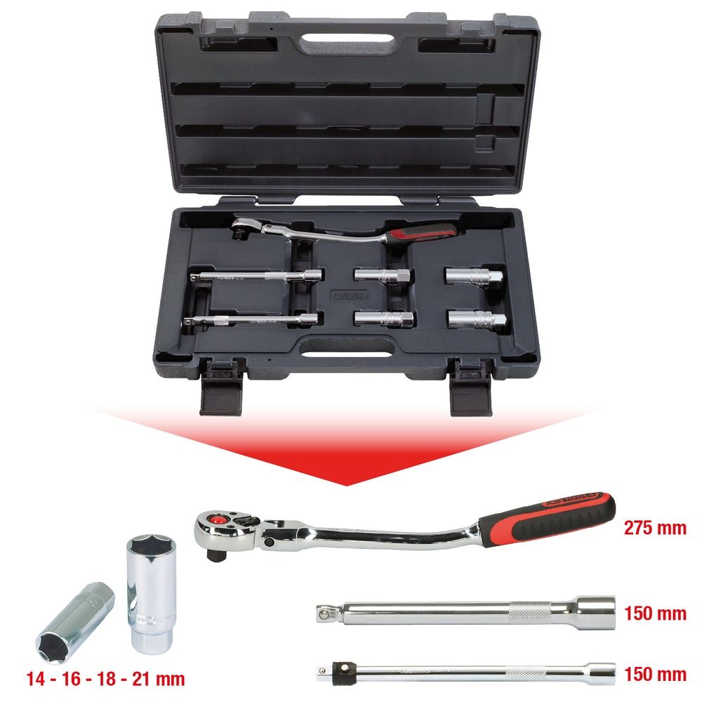 KS TOOLS 3/8" CHROMEplus Steckschlüsseleinsätze für Zündkerzen, Bild 4