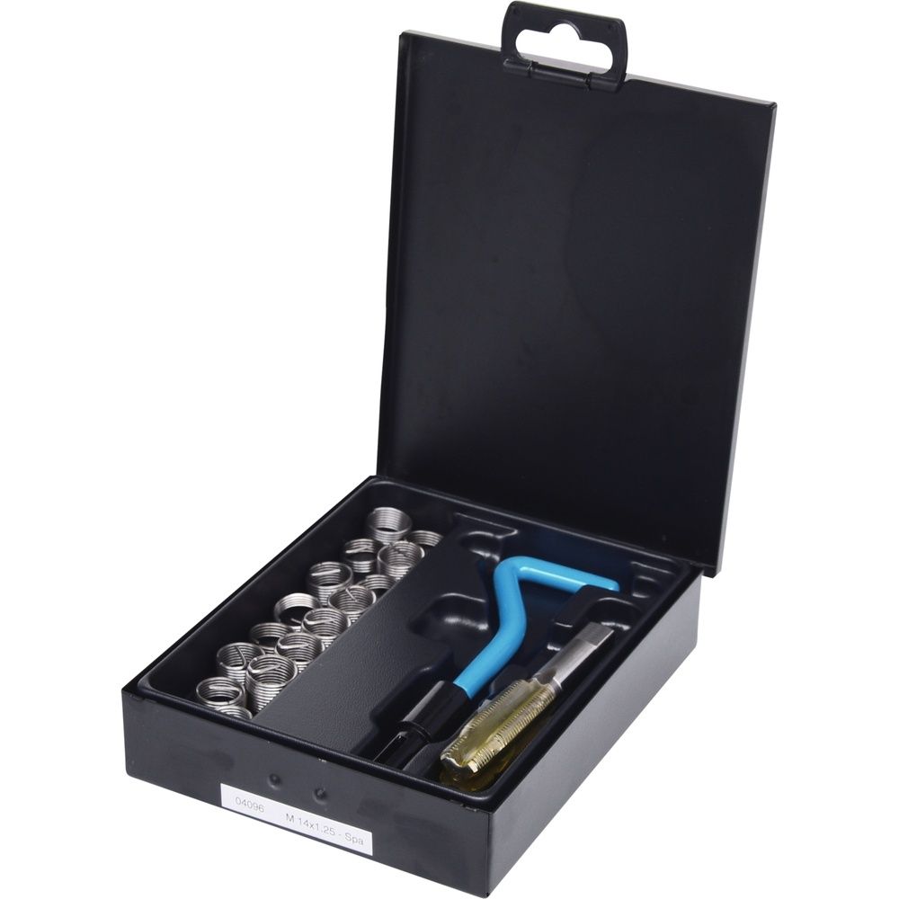 KS TOOLS Gewinde-Reparatur-Satz Nirostahl M14 x 1,25 17-tlg im Stahlblechkoffer
