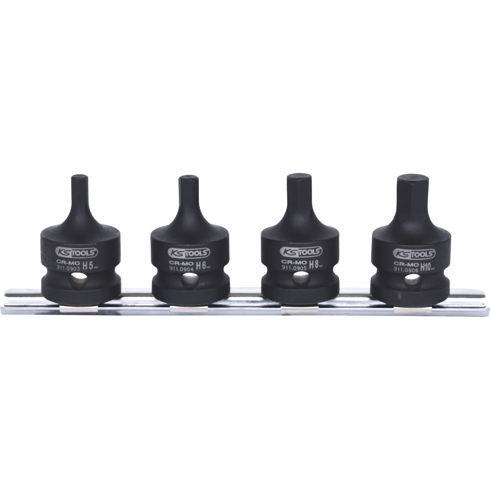1/2" Kraft-Bit-Stecknuss-Satz, kurz, 4-tlg
