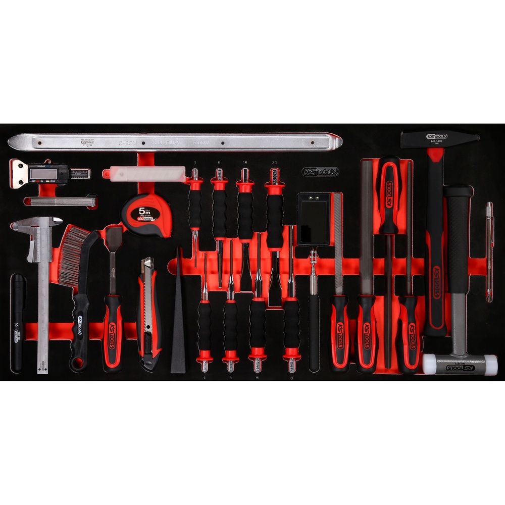 Hammer- / Meissel- / und Kraft-Stecknuss-Satz in Schaumstoffeinlage 40-tlg, Bild 3