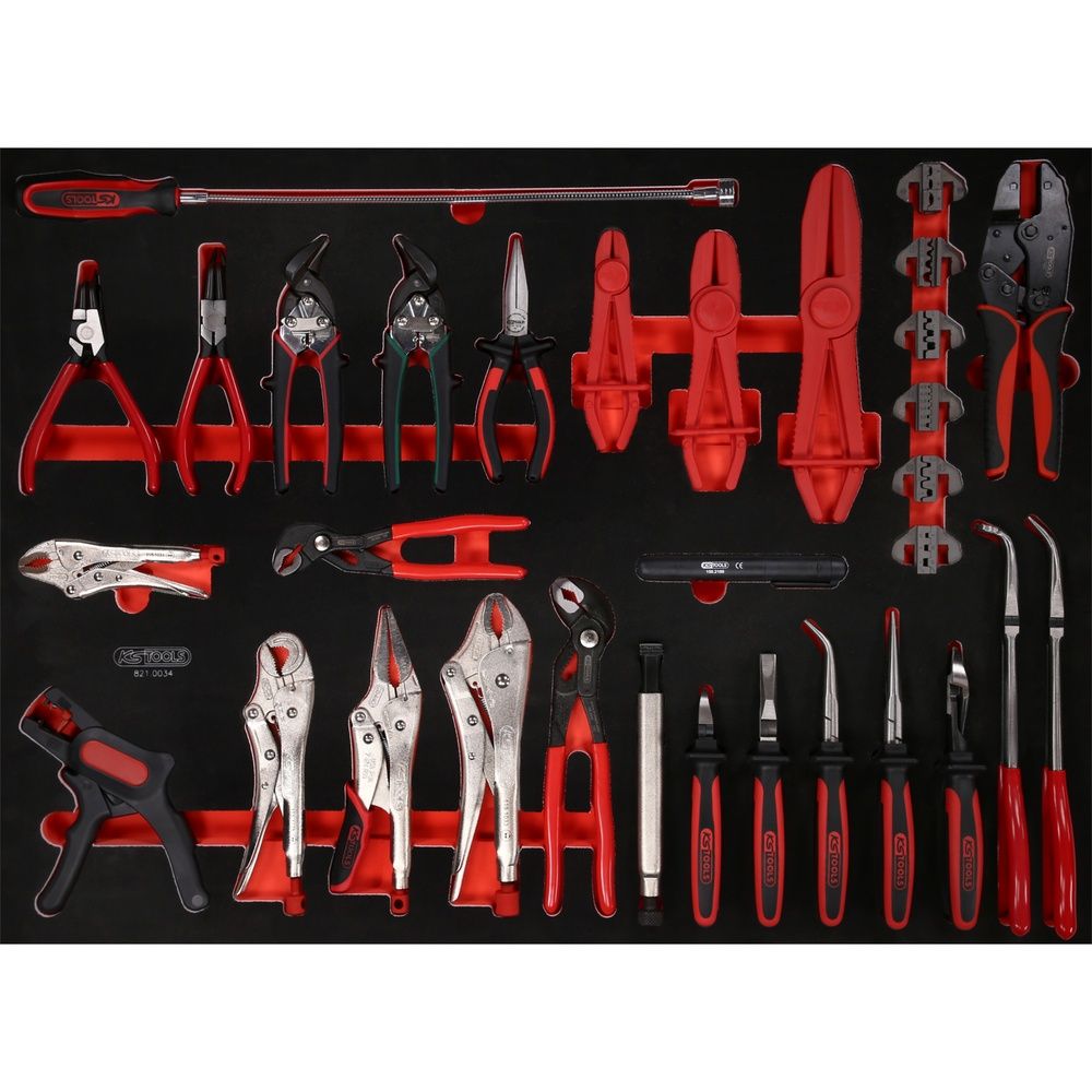 KS TOOLS Zangen-Satz in Schaumstoffeinlage Grösse XL 34-tlg