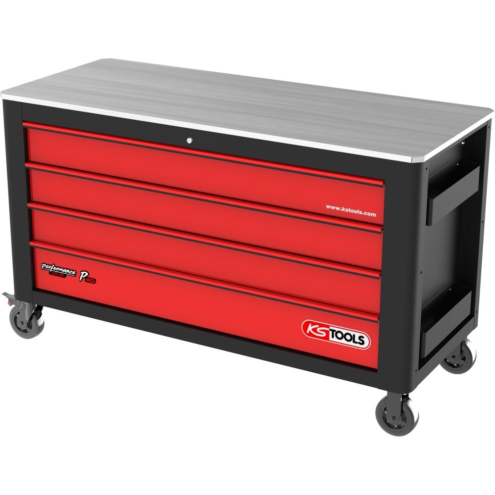 PERFORMANCEplus P40 SCHWARZ/ROT Werkstattwagen mit 4 Schubladen, Bild 8