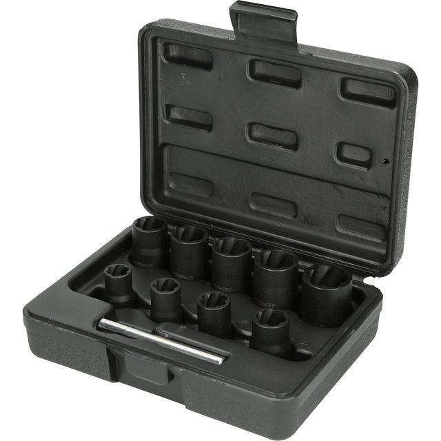 3/8" Spiral-Profil-Kraft-Stecknuss-Satz, 10-tlg