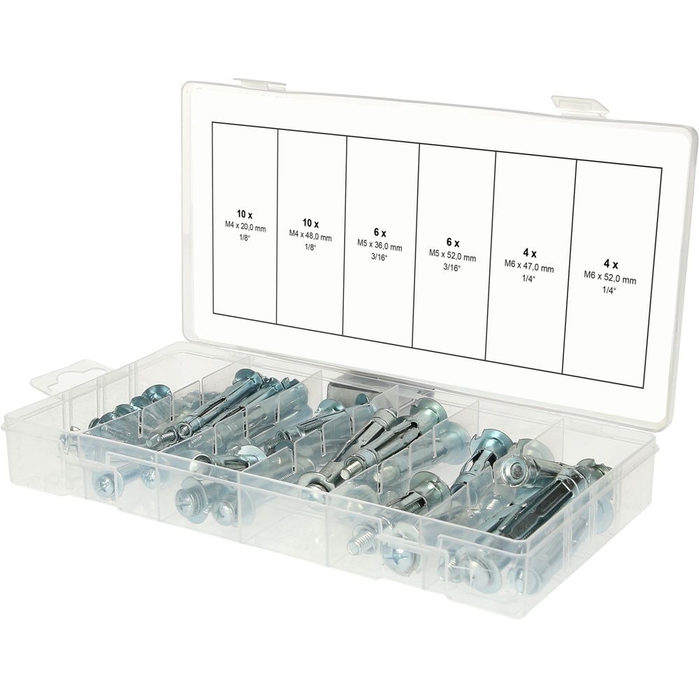 Sortiment Spreiz- und Ankerdübel M4x20mm - M6x52mm 40-tlg