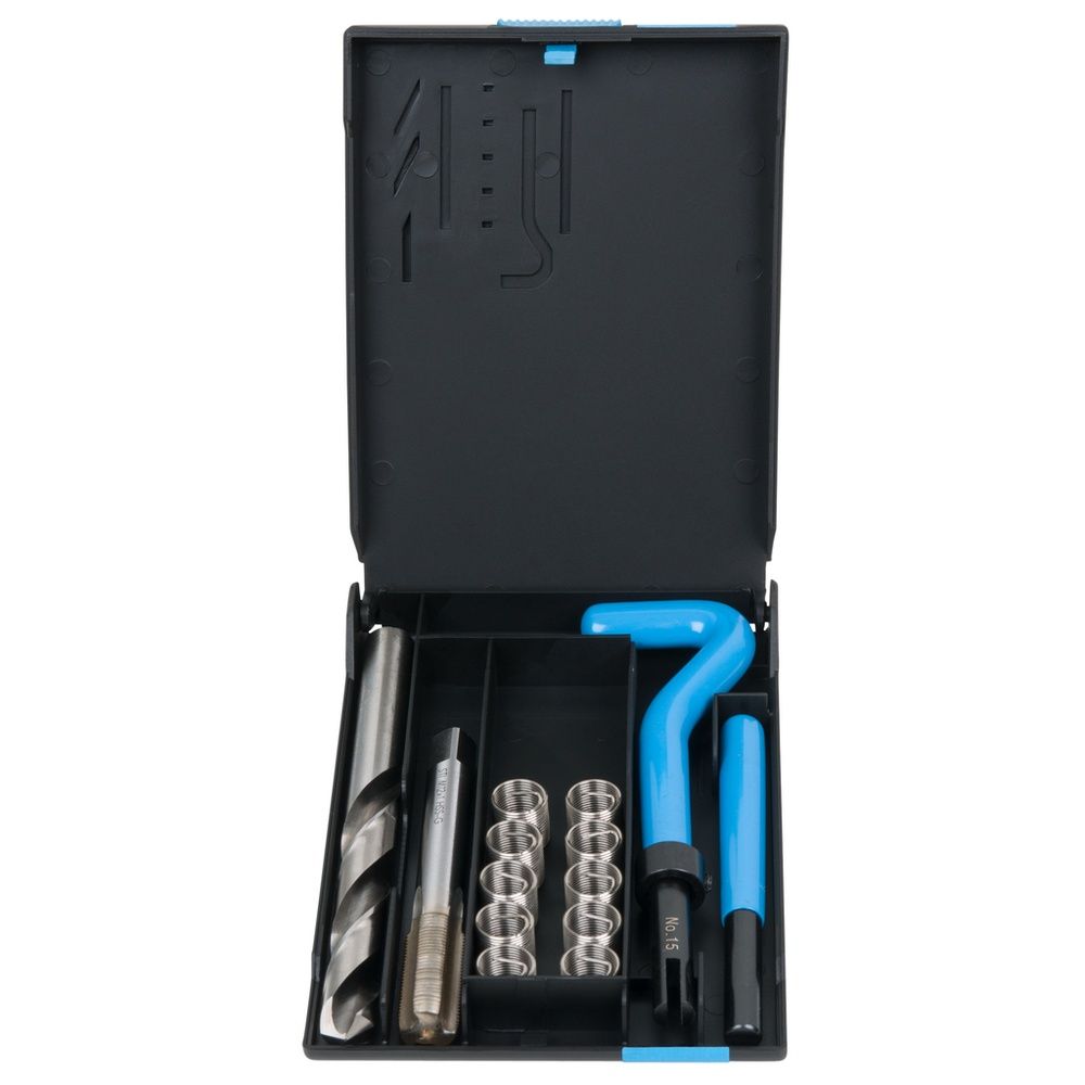 KS TOOLS Gewinde-Reparatur-Satz Nirostahl M12 14-tlg im Stahlblechkoffer