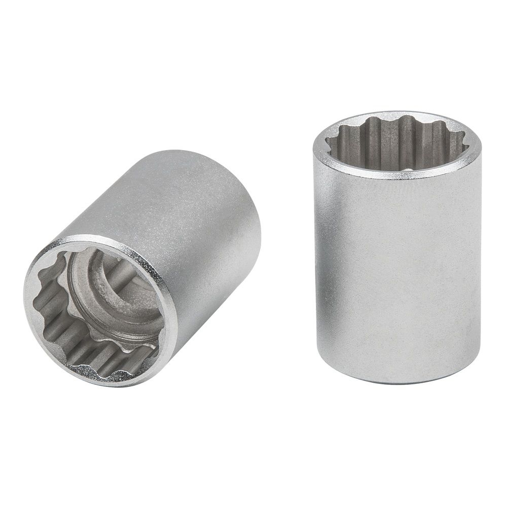 1/2" 12-kant Stecknuss, 16,0 mm kurz