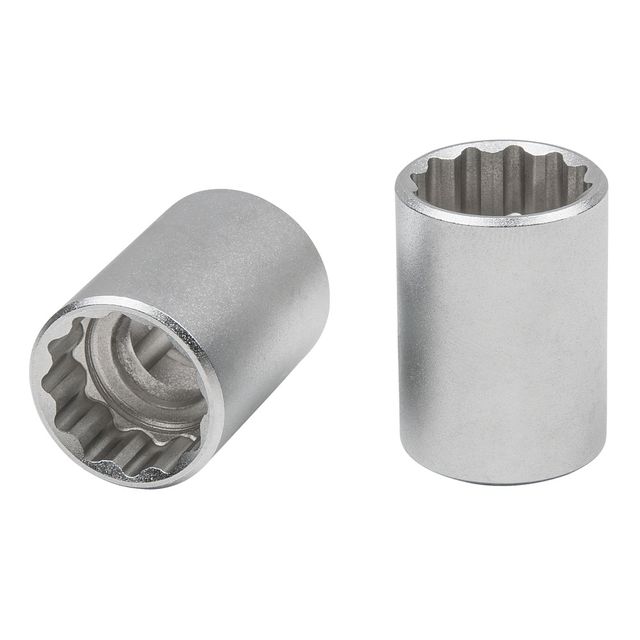1/2" 12-kant Stecknuss, 16,0 mm kurz