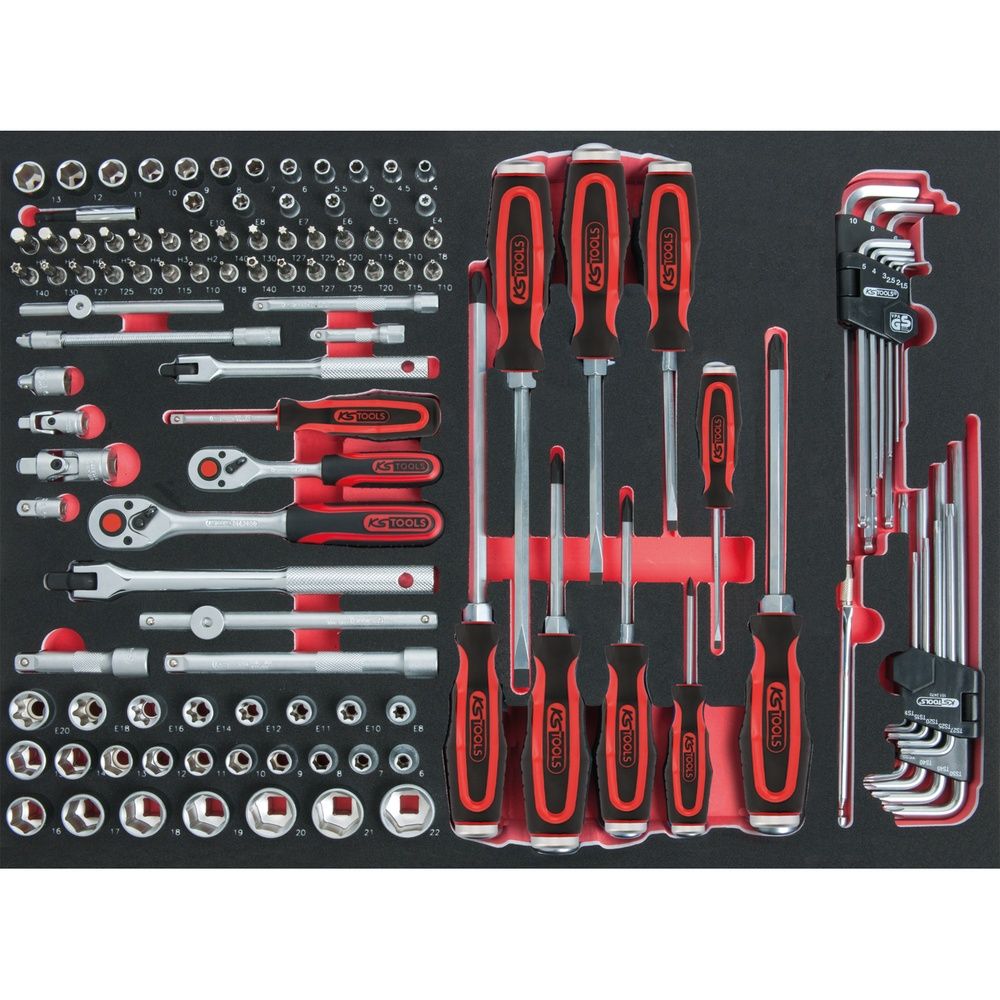 1/4"+3/8" SCS Steckschlüssel-Satz, 118-tlg in 1/1 Systemeinlage