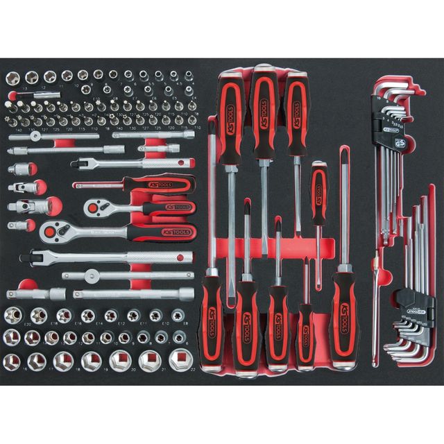 1/4"+3/8" SCS Steckschlüssel-Satz, 118-tlg in 1/1 Systemeinlage