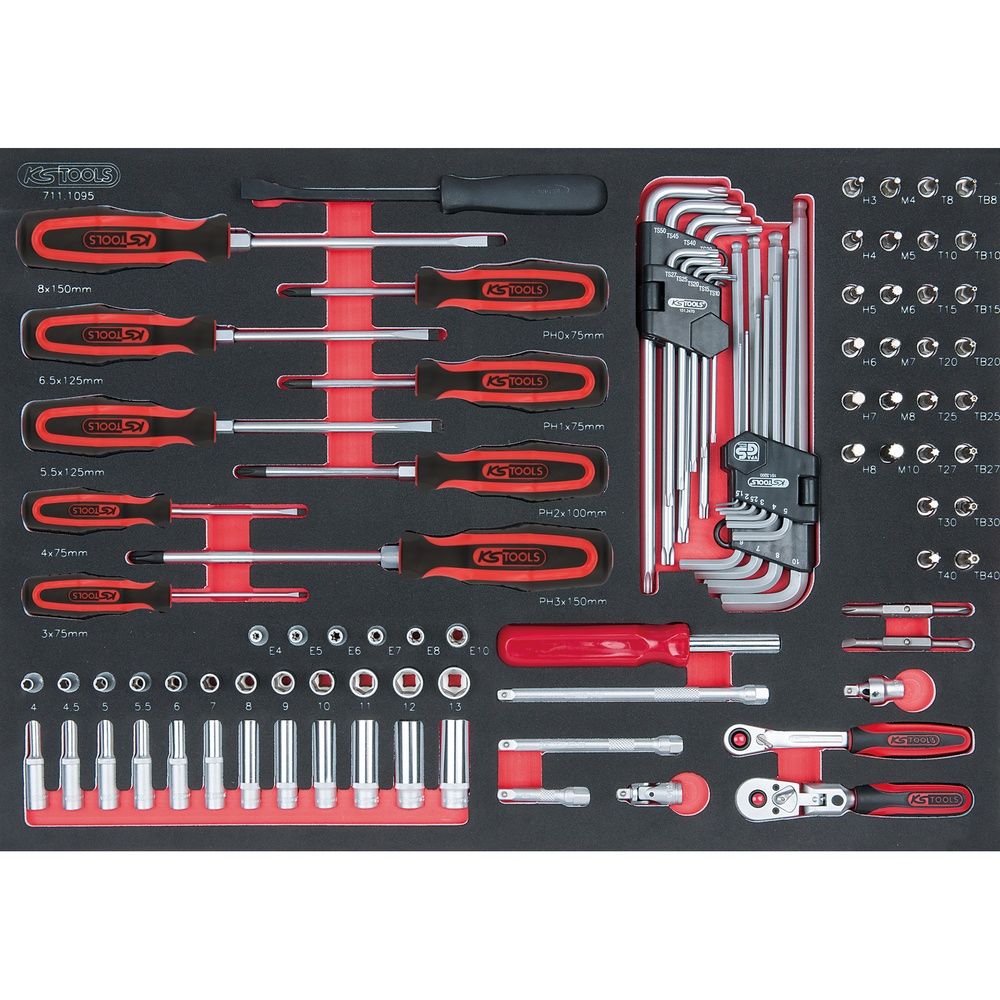 SCS 1/4" Steckschlüssel-Satz, 95-tlg in 1/1 Systemeinlage