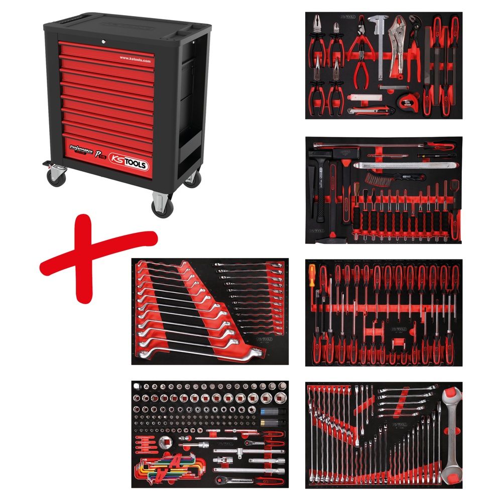 KS TOOLS Werkstattwagen PERFORMANCEplus P15 4 bis 8 Schubladen mit 180 bis 536 Werkzeugen, Bild 10