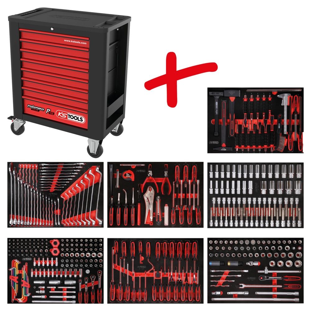 KS TOOLS Werkstattwagen PERFORMANCEplus P15 4 bis 8 Schubladen mit 180 bis 536 Werkzeugen, Bild 9