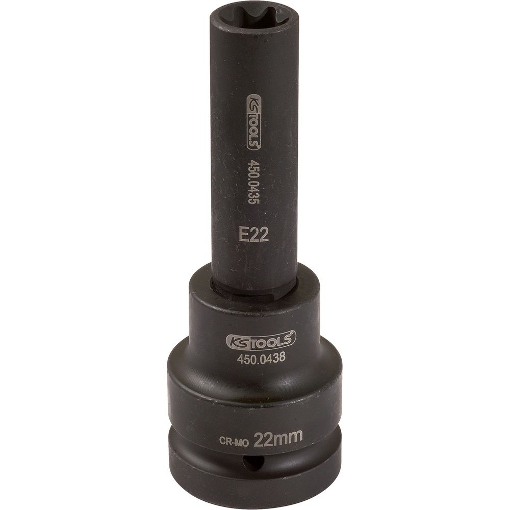 1" Kraft-Stecknuss E-Torx, lang, E18