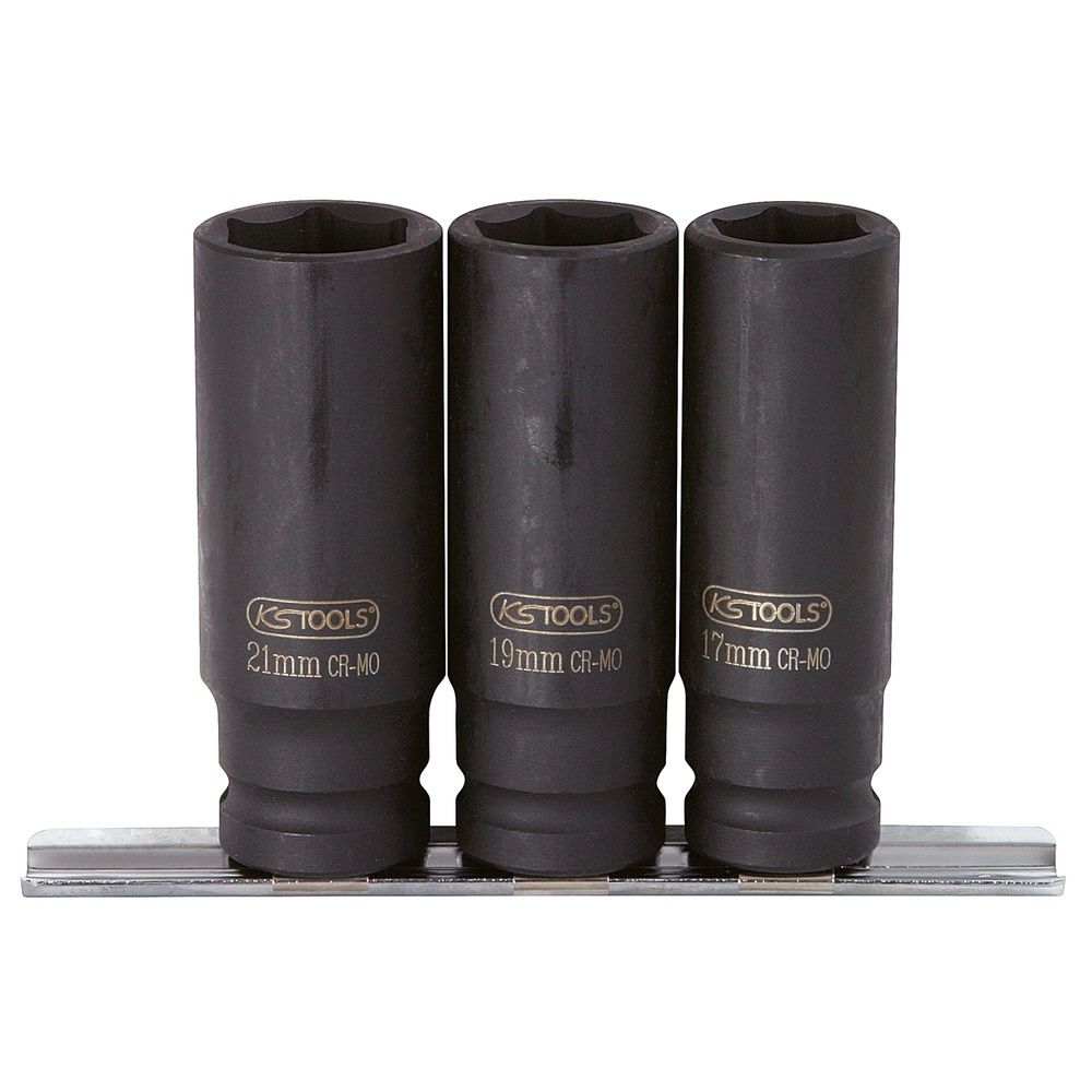 1/2" Sechskant-Kraft-Stecknuss-Satz lang 3-tlg