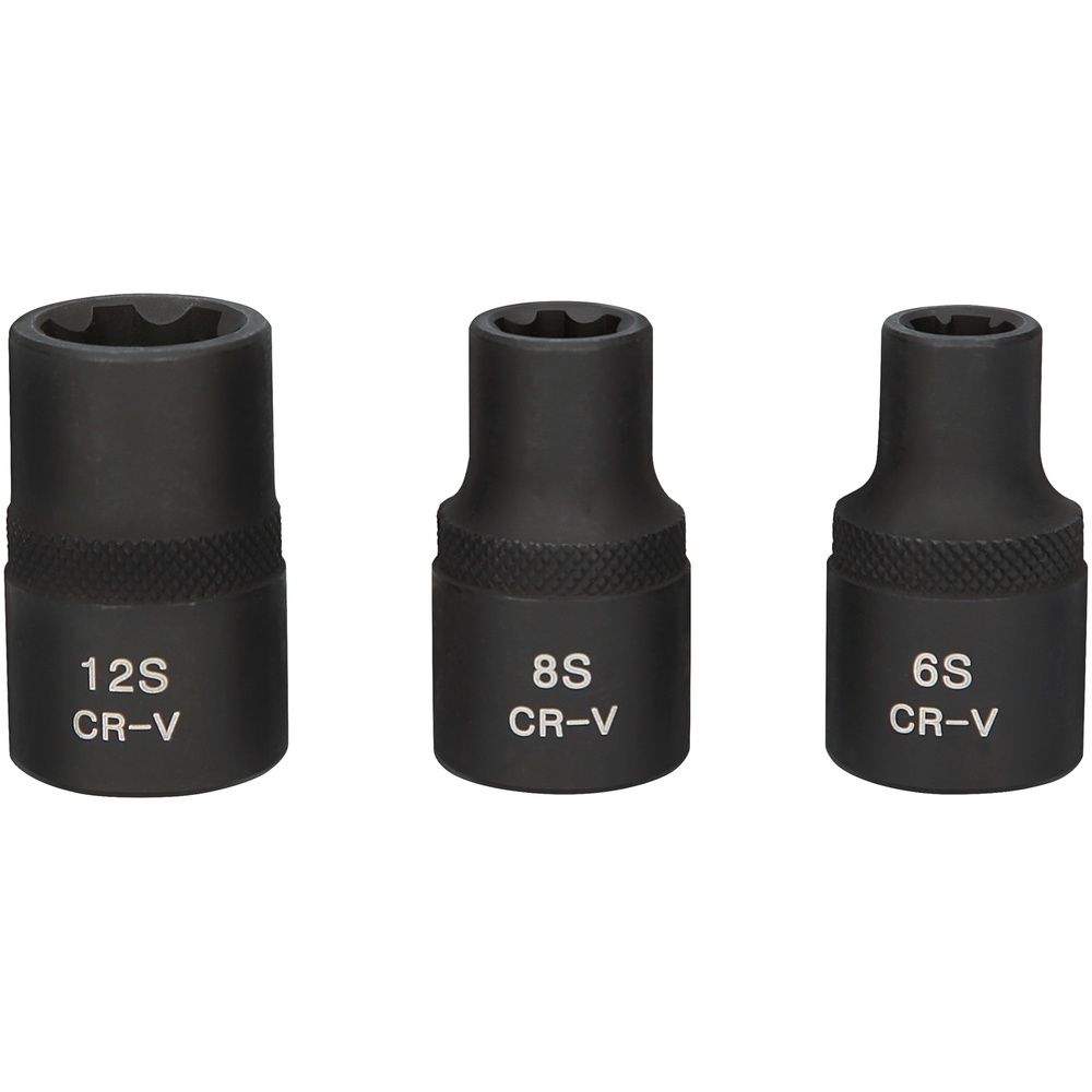 1/2" RIBE®-Kraft-Stecknuss-Satz kurz 3-tlg