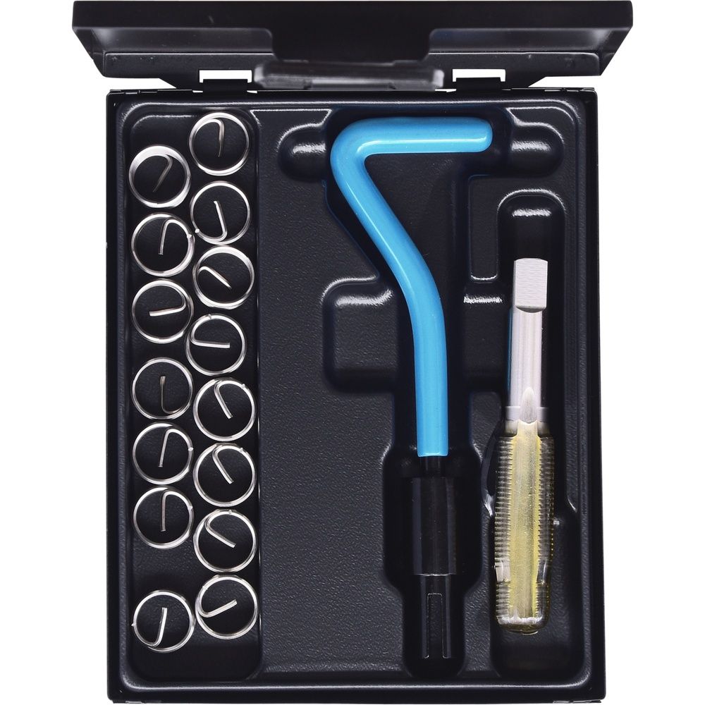 KS TOOLS Gewinde-Reparatur-Satz Nirostahl M14 x 1,25 17-tlg im Stahlblechkoffer, Bild 2