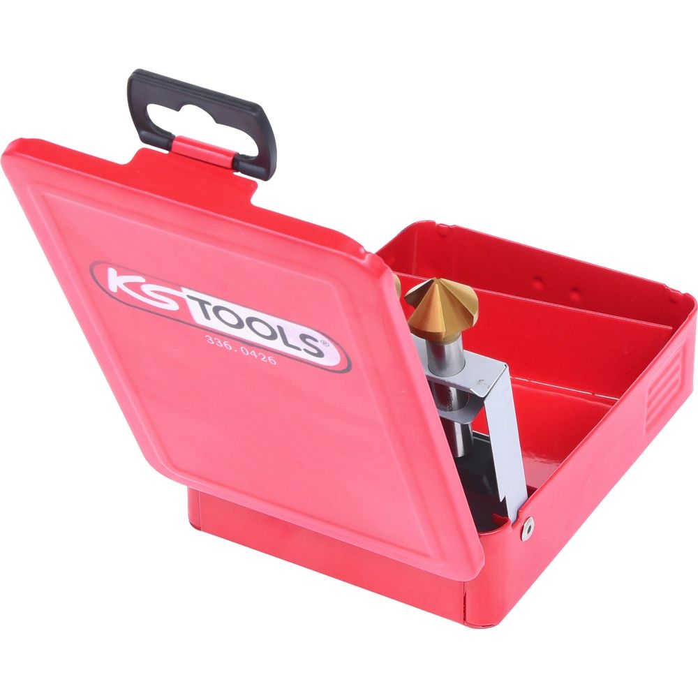 KS TOOLS Kegel- und Entgratsenker HSS TiN 90° 6,3 bis 26 mm auch als 1/4 Zoll Bit, Bild 8