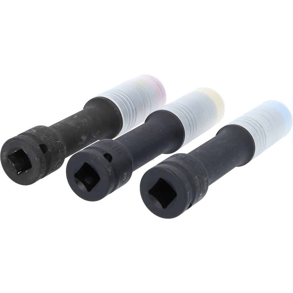 SlimPOWER Alu-Felgen Kraft-Stecknuss-Satz extra lang 3-tlg 1/2" 17 19 21mm, Bild 3