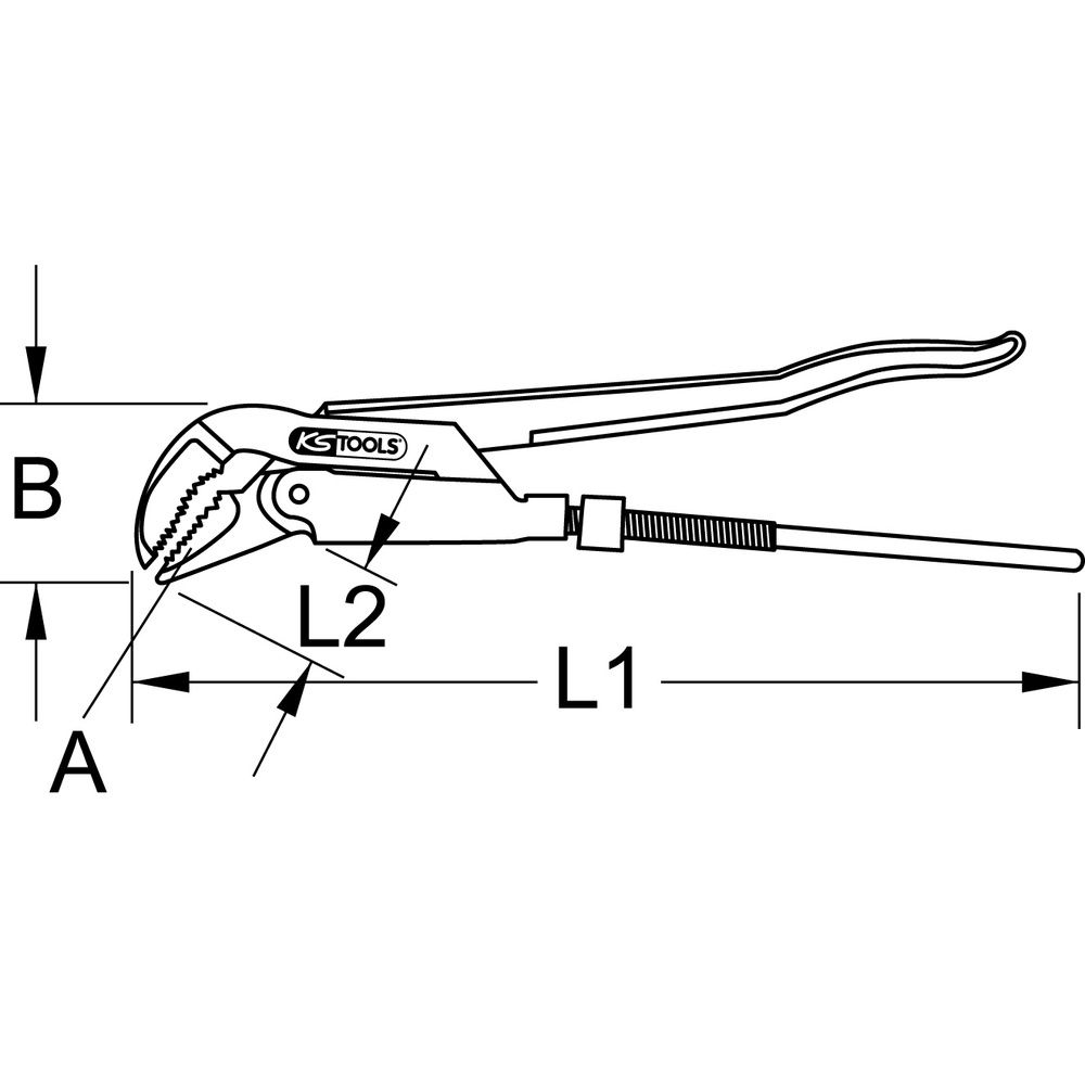 KS TOOLS Eckrohrzange, Bild 2