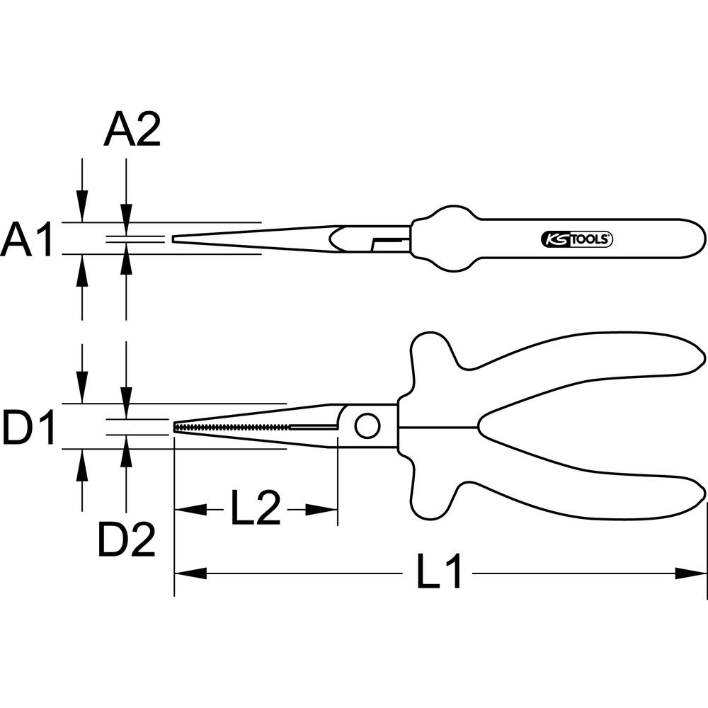 1000V Langbeck-Flachzange 160mm, Bild 2