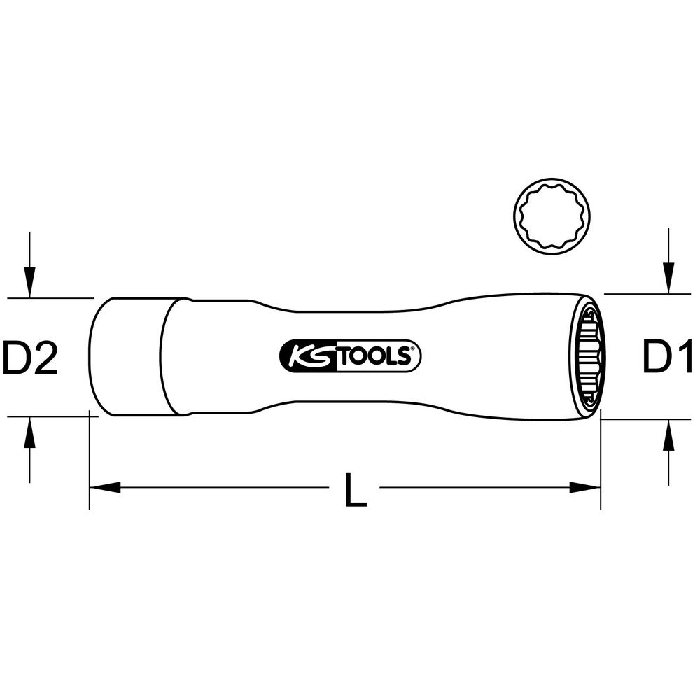 KS TOOLS VDE-Stecknuss mit Schutzisolierung 3/8 Zoll 12-Kant SW 6 bis 21 mm, Bild 6