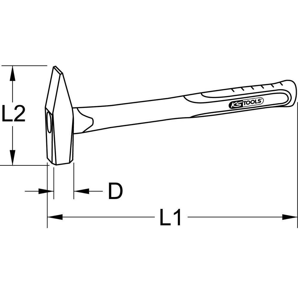 EDELSTAHL Schlosserhammer mit Fiberglasstiel, Bild 3