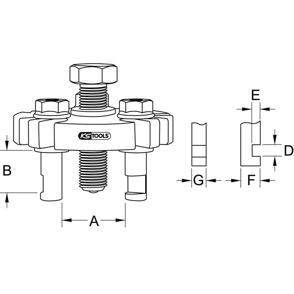 Universal-Riemenscheiben-Abzieher 3-armig, Bild 6