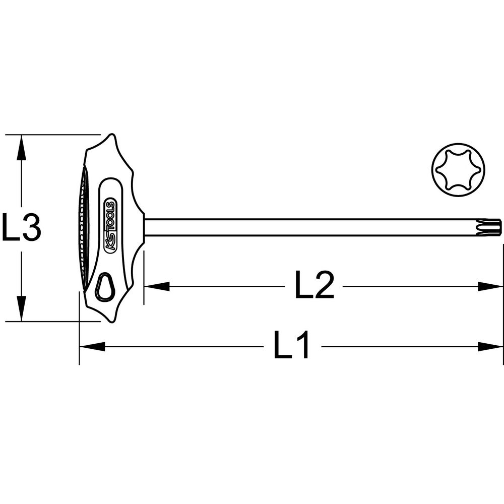 T-Griff-Torx-Stiftschlüssel lang, Bild 2