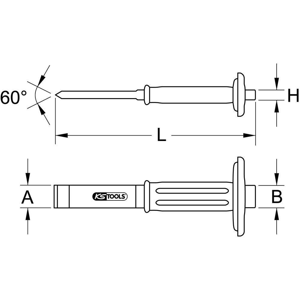 Schlitzmeissel mit Handschutzgriff 240mm, Bild 2