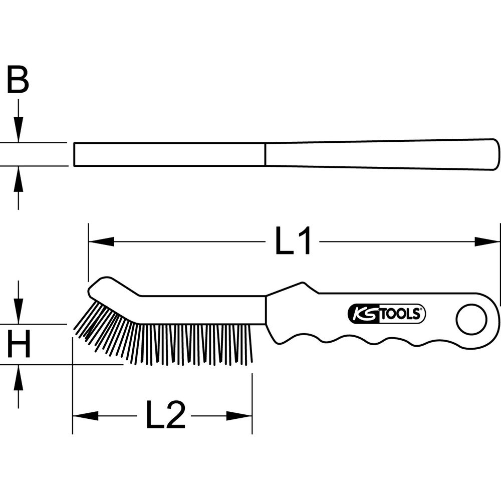 Stahldraht-Bremssattel-Drahtbürste 2-reihig, Bild 3