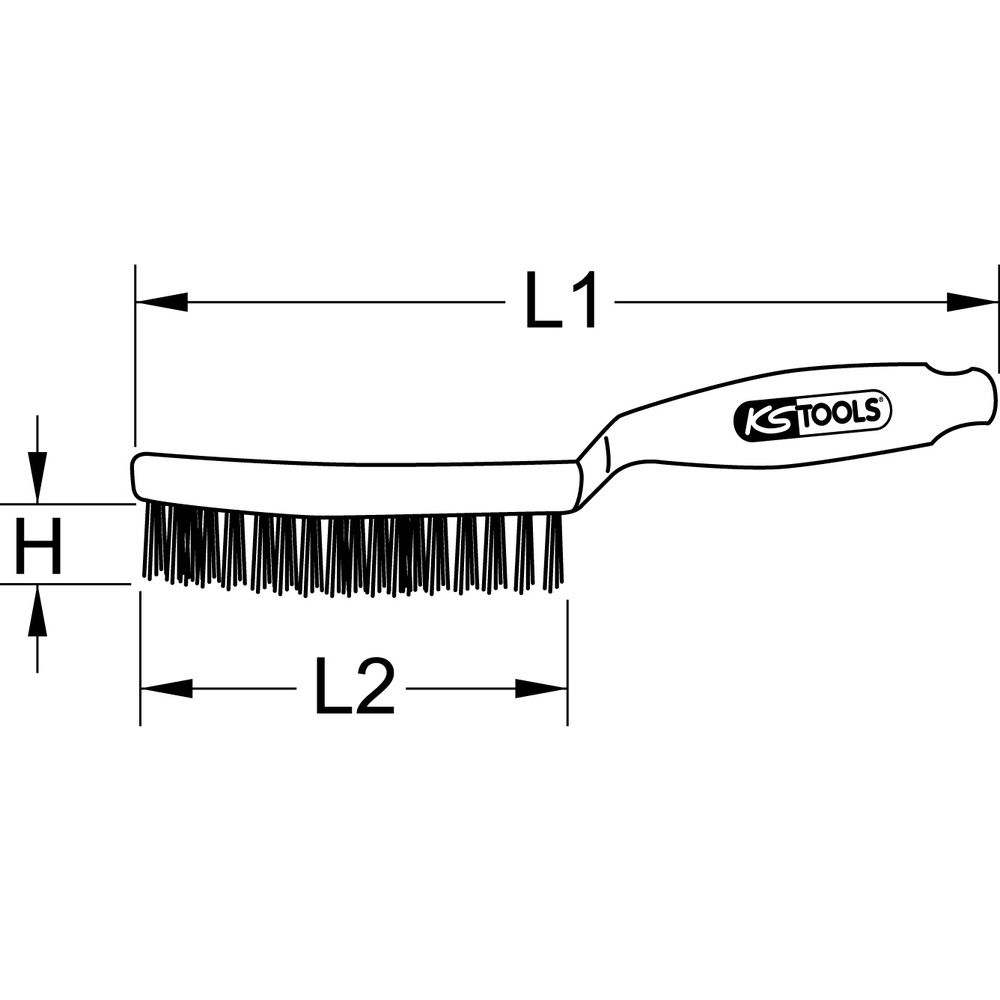 Messingdraht-Handdrahtbürste 3-reihig 285mm, Bild 3
